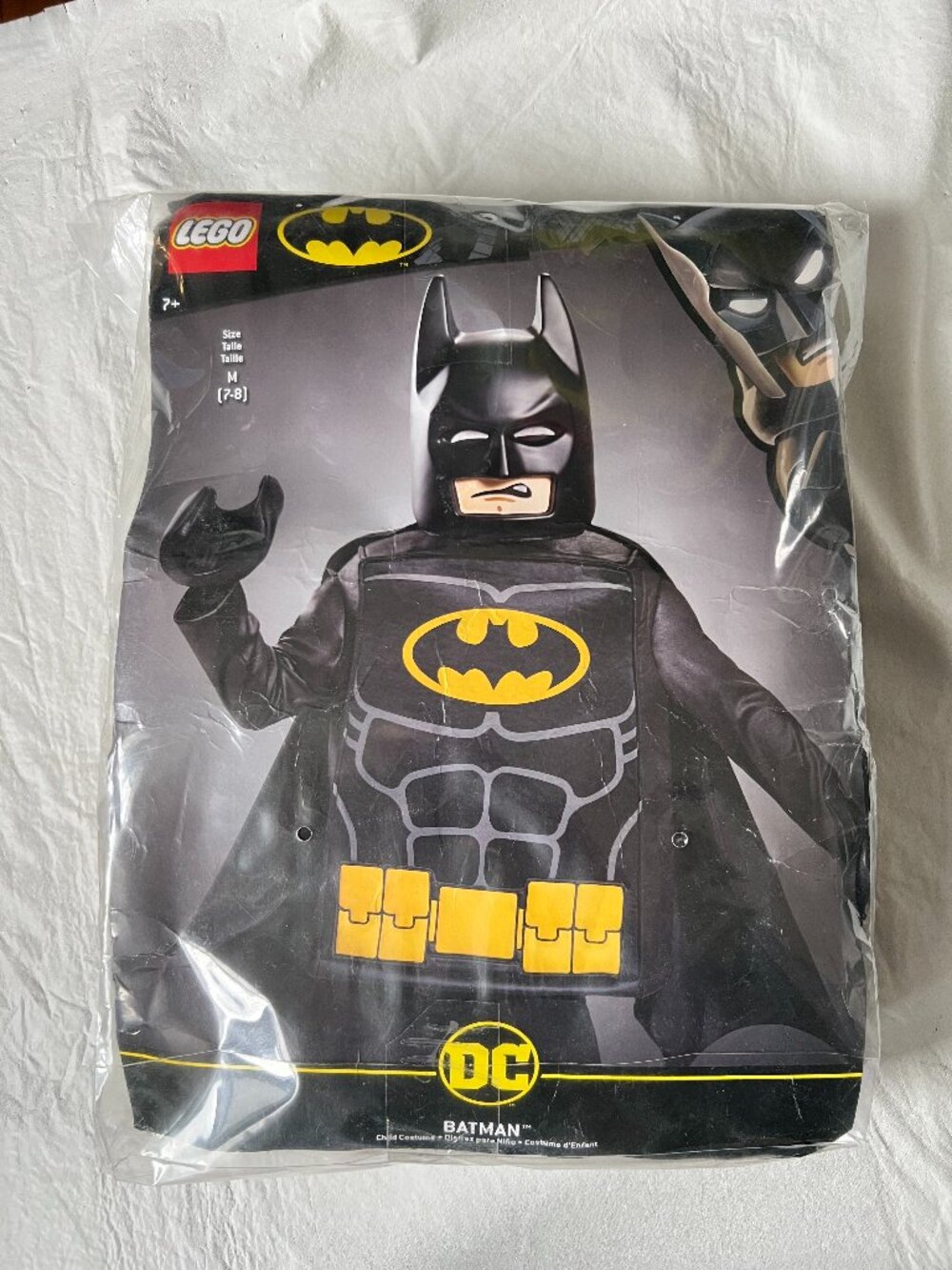 Batman Lego Movie Classic Costume kids medium 7-8 cape mask tunic hands